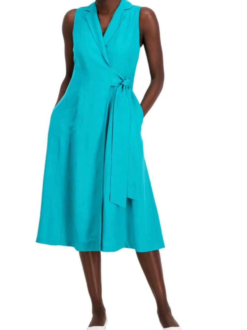 Alfani Green Teal Wrap Midi Dress